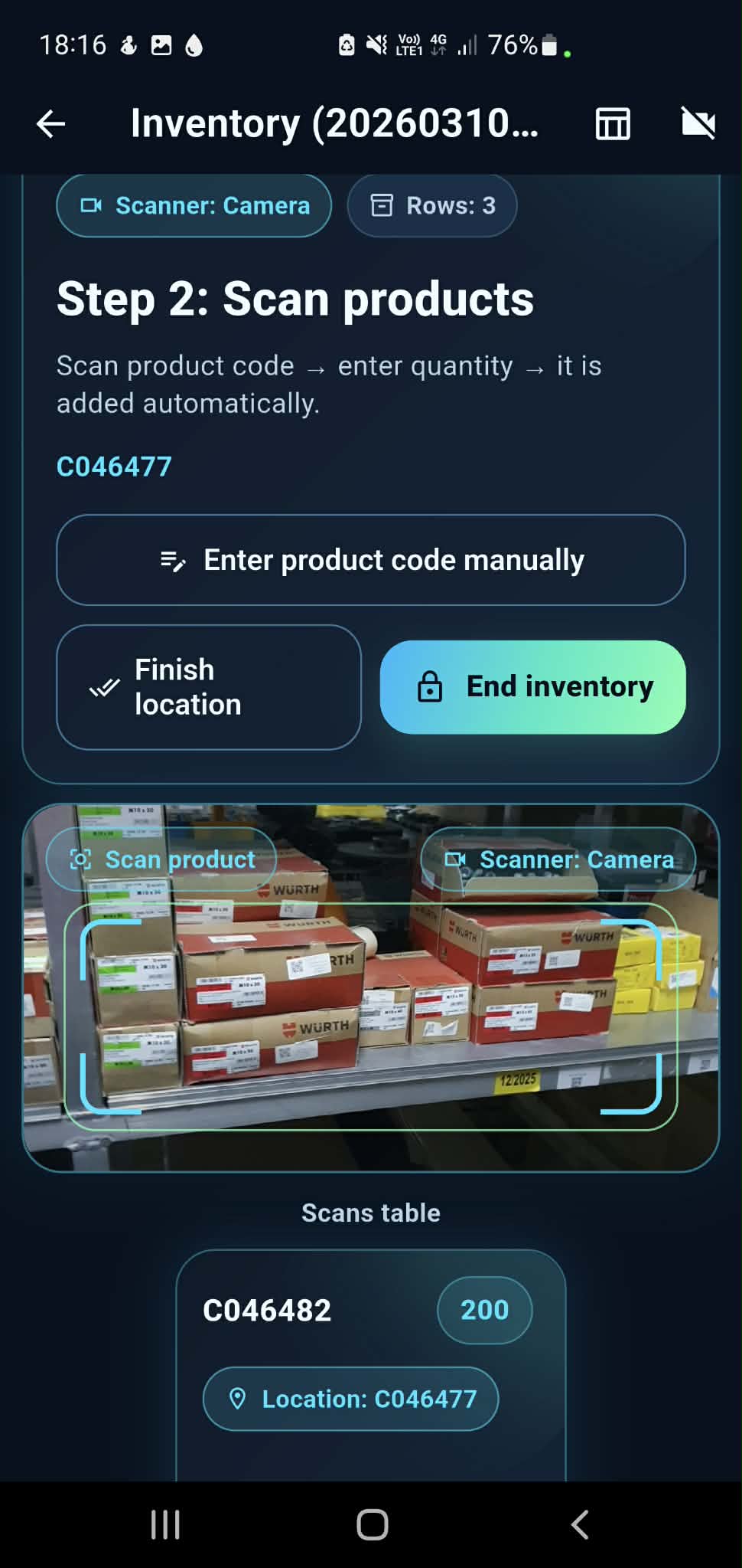 Inventory by Elmvick XLSX export screen
